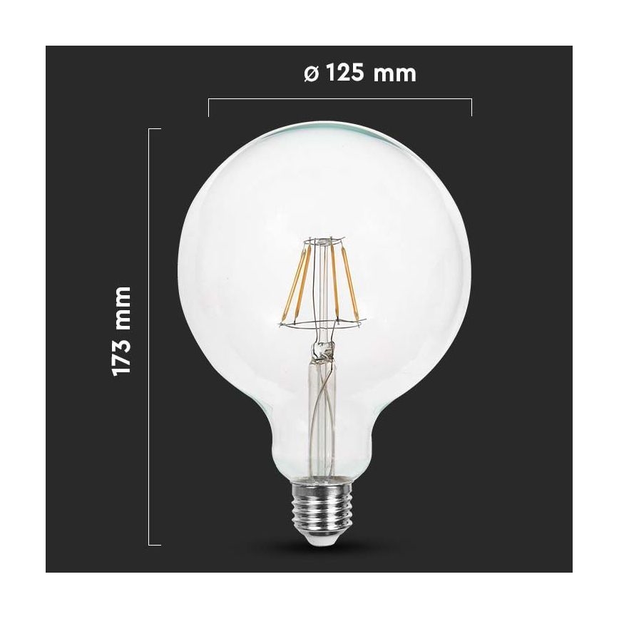 Светодиодная лампочка FILAMENT G125 E27/10W/230V 6400K