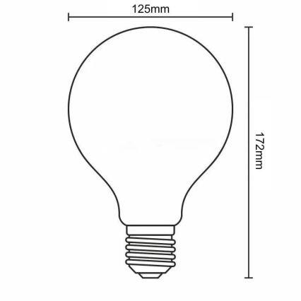 Светодиодная лампочка FILAMENT G125 E27/18W/230V 4000K