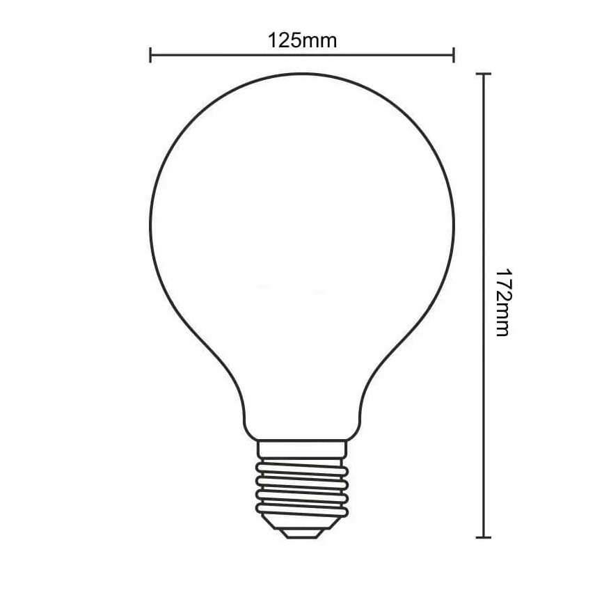 Светодиодная лампочка FILAMENT G125 E27/18W/230V 4000K