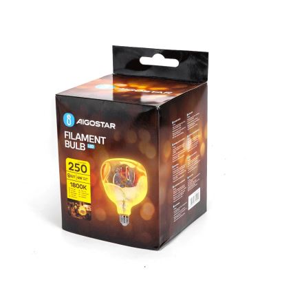 Светодиодная лампочка FILAMENT G125 E27/4W/230V 1800K - Aigostar