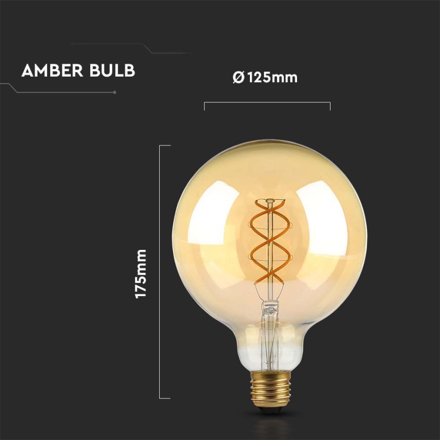 Светодиодная лампочка FILAMENT G125 E27/5W/230V 1800K