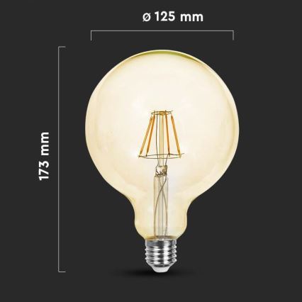 Светодиодная лампочка FILAMENT G125 E27/6W/230V 2200K