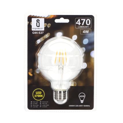 Светодиодная лампочка FILAMENT G95 E27/4W/230V 2700K - Aigostar