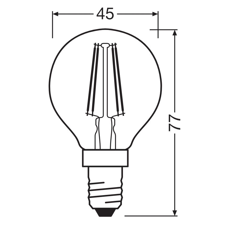 Светодиодная лампочка FILAMENT P40 E14/4W/230V 2700K - Osram