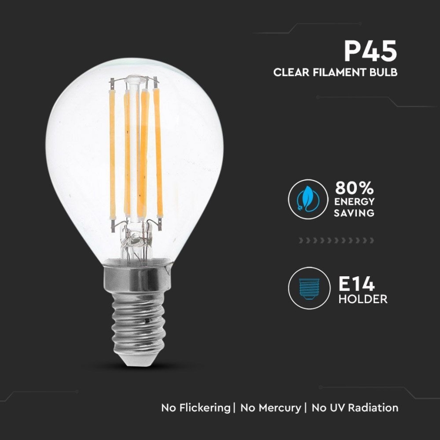 Светодиодная лампочка FILAMENT P45 E14/4W/230V 4000K