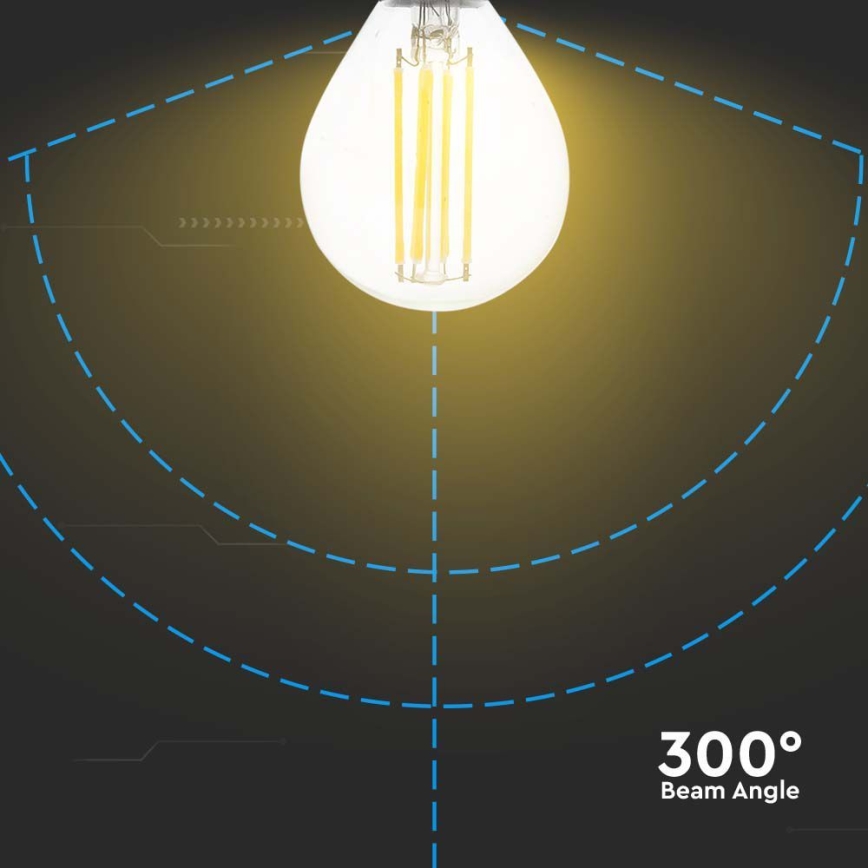 Светодиодная лампочка FILAMENT P45 E14/6W/230V 6500K