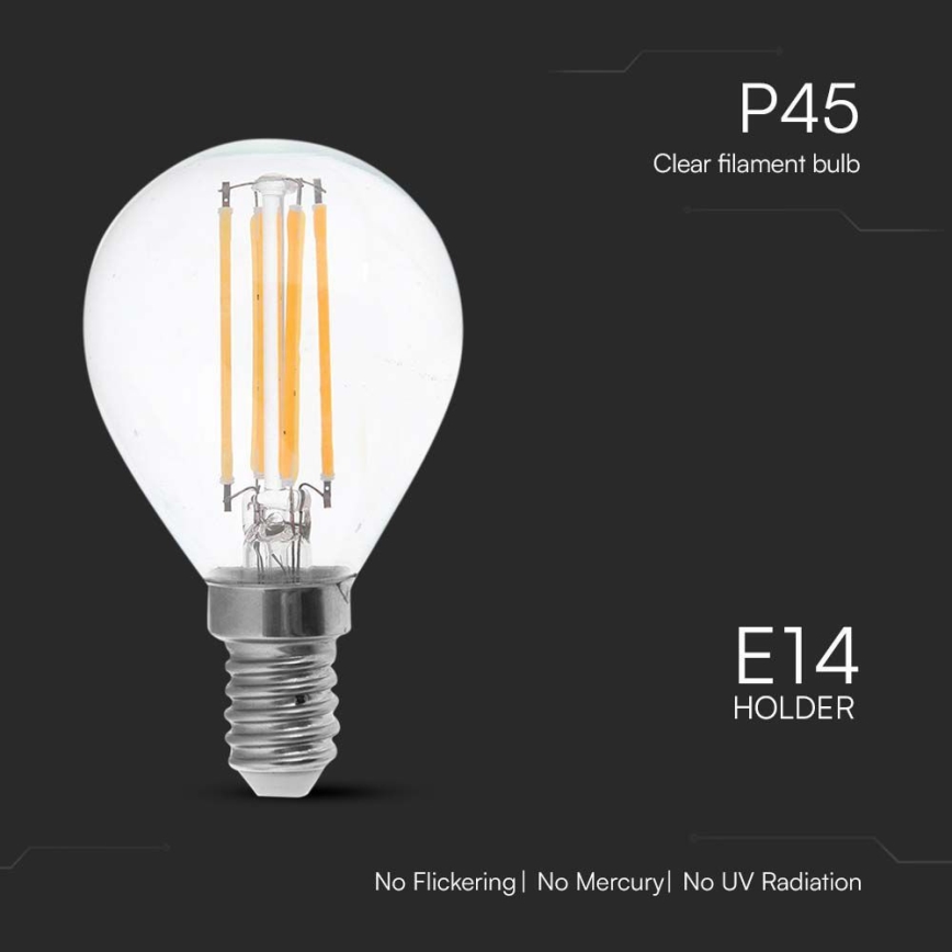Светодиодная лампочка FILAMENT P45 E14/6W/230V 6500K