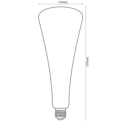 Светодиодная лампочка FILAMENT SHAPE T110 E27/5W/230V 1800K синий