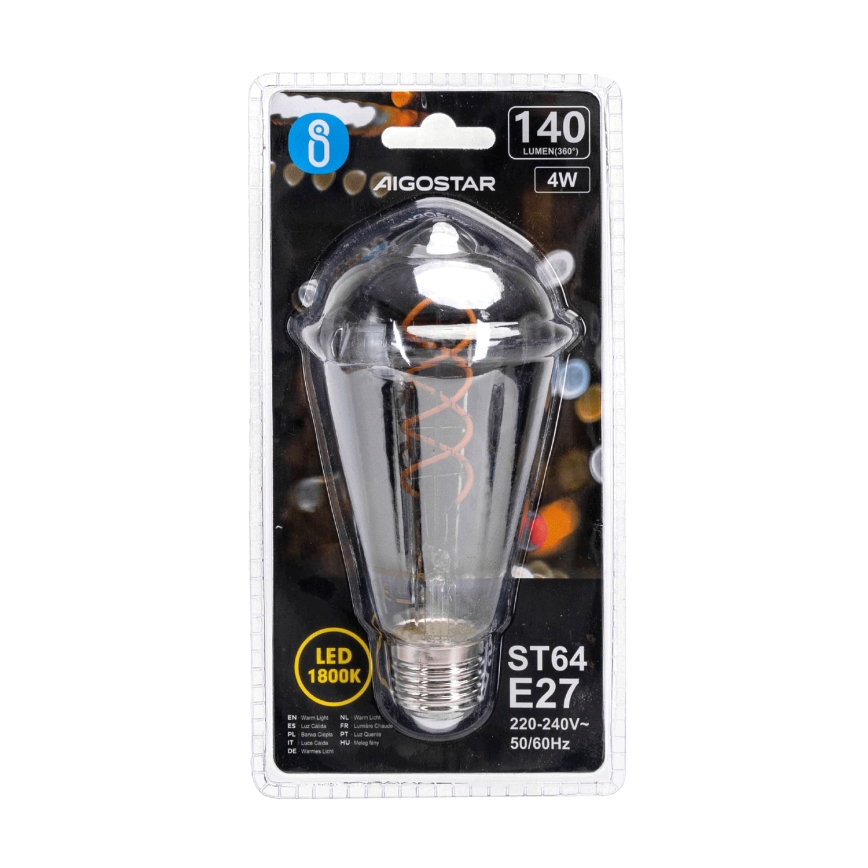 Светодиодная лампочка FILAMENT ST64 E27/4W/230V 1800K - Aigostar