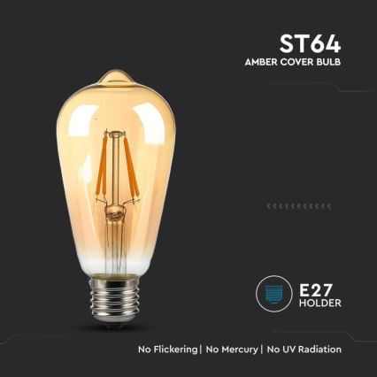 Светодиодная лампочка FILAMENT ST64 E27/4W/230V 2200K