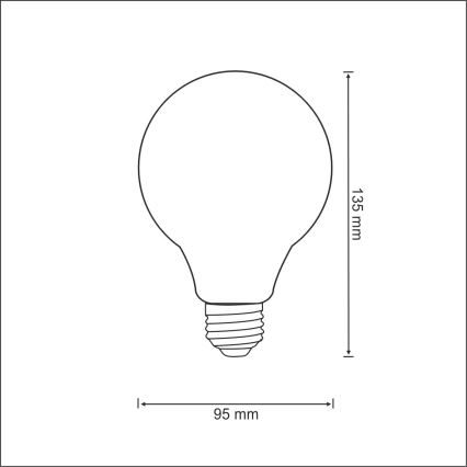 Светодиодная лампочка FILAMENT VINTAGE G95 E27/4W/230V 2000K
