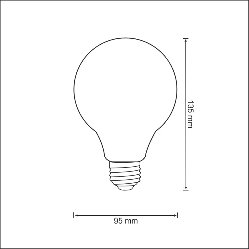 Светодиодная лампочка FILAMENT VINTAGE G95 E27/4W/230V 2000K