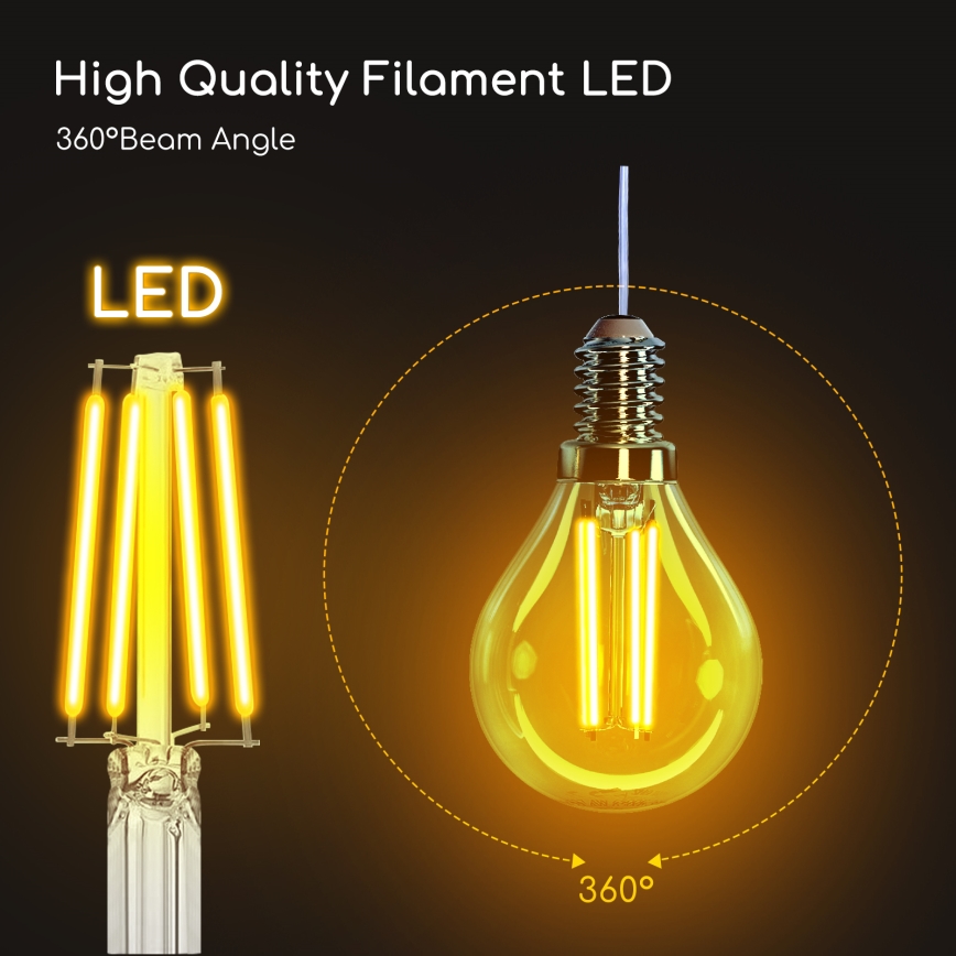 Светодиодная лампочка G45 E14/4W/230V 2700K - Aigostar