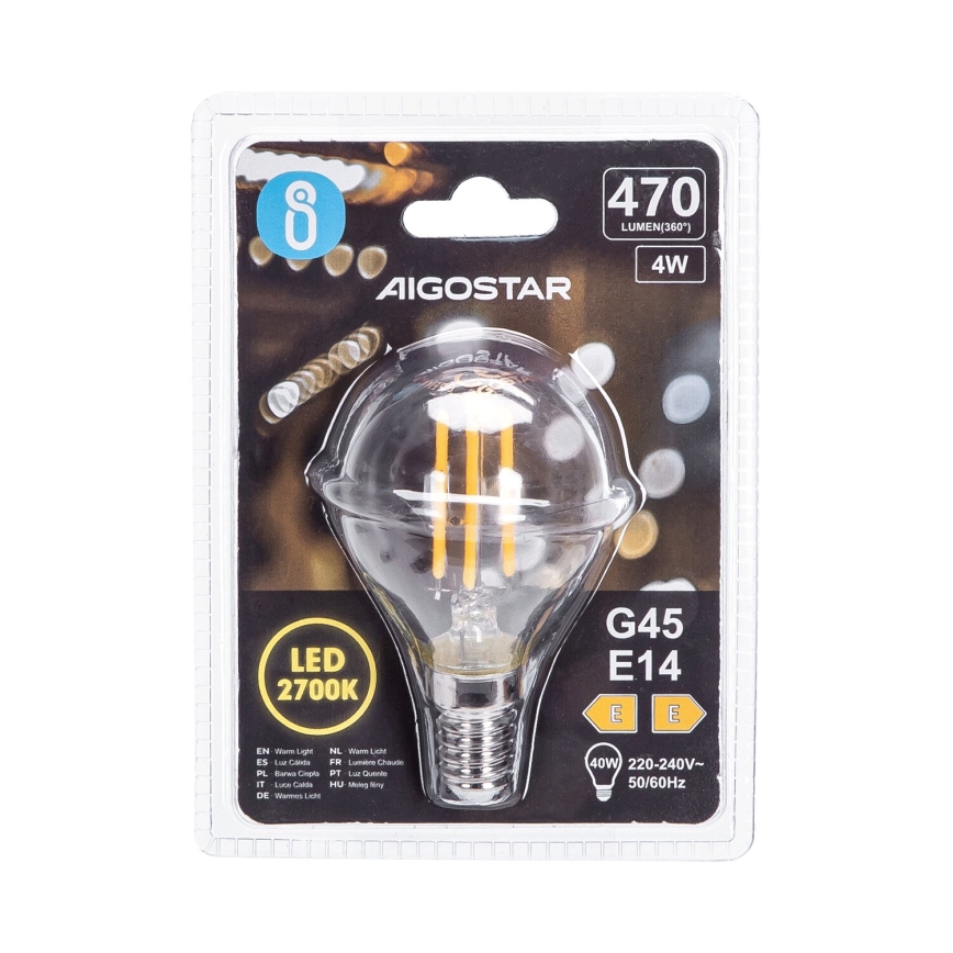 Светодиодная лампочка G45 E14/4W/230V 2700K - Aigostar