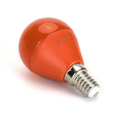 Светодиодная лампочка G45 E14/4W/230V оранжевый - Aigostar