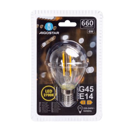 Светодиодная лампочка G45 E14/6W/230V 2700K - Aigostar