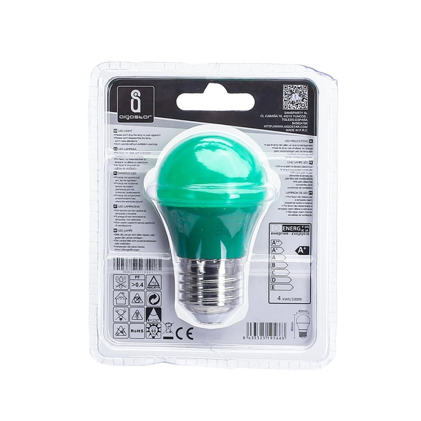 Светодиодная лампочка G45 E27/4W/230V зеленый - Aigostar