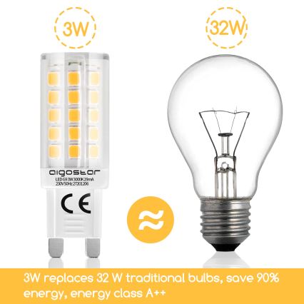 Светодиодная лампочка G9/3W/230V 3000K - Aigostar
