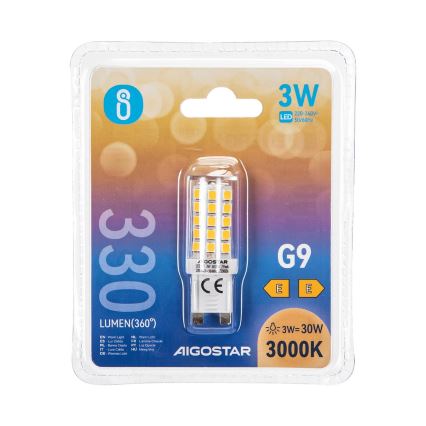 Светодиодная лампочка G9/3W/230V 3000K - Aigostar