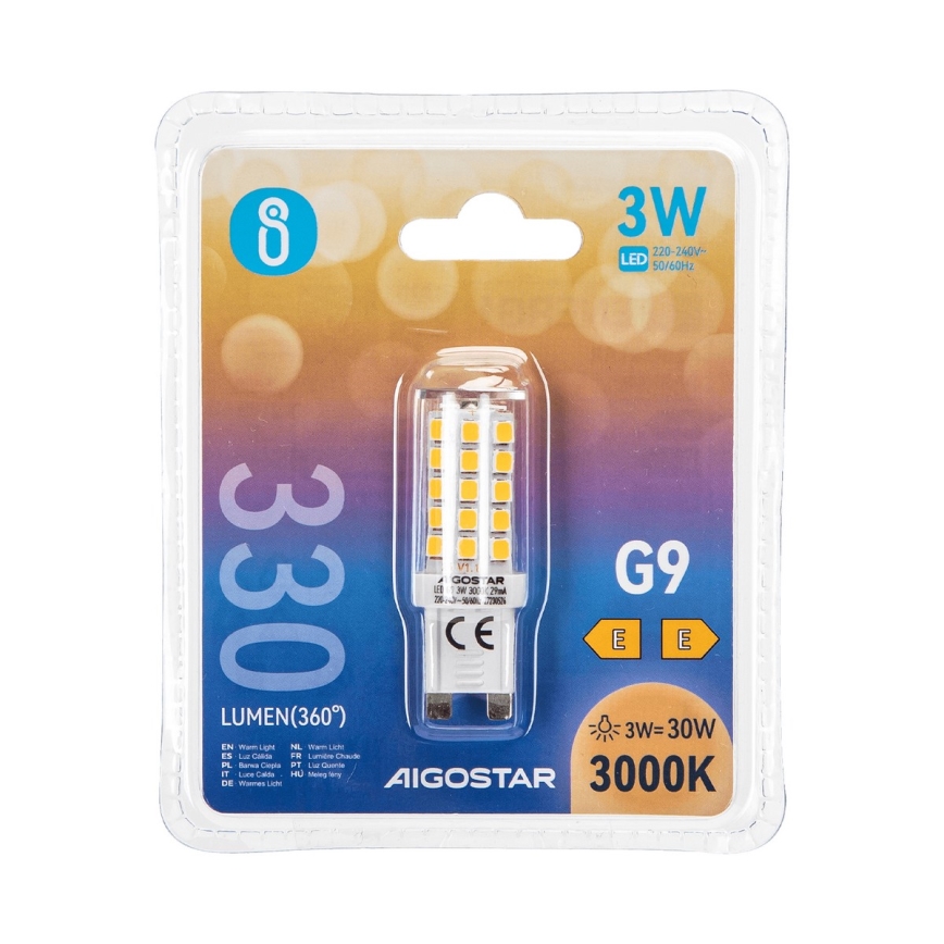 Светодиодная лампочка G9/3W/230V 3000K - Aigostar