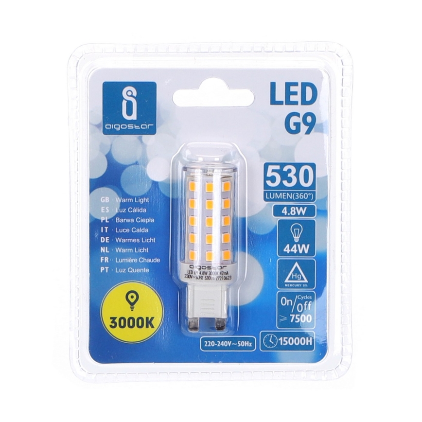 Светодиодная лампочка G9/4,8W/230V 3000K - Aigostar