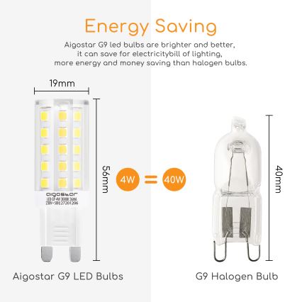 Светодиодная лампочка G9/4W/230V 3000K - Aigostar