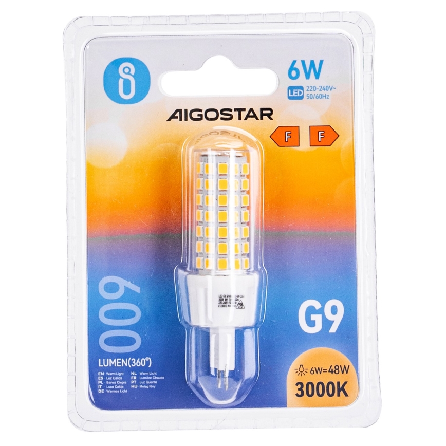 Светодиодная лампочка G9/6W/230V 3000K - Aigostar