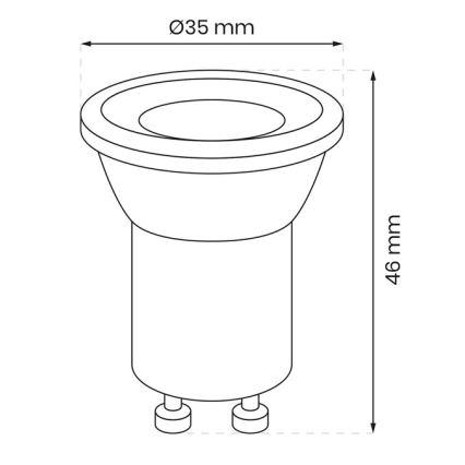 Светодиодная лампочка GU10-MR11/3W/230V 3000K
