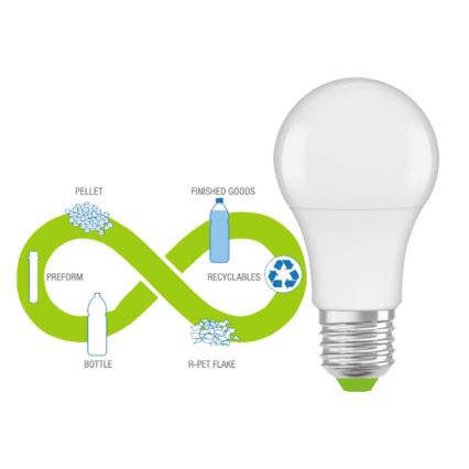 Светодиодная лампочка из переработанного пластика A60 E27/8,5W/230V 4000K - Ledvance