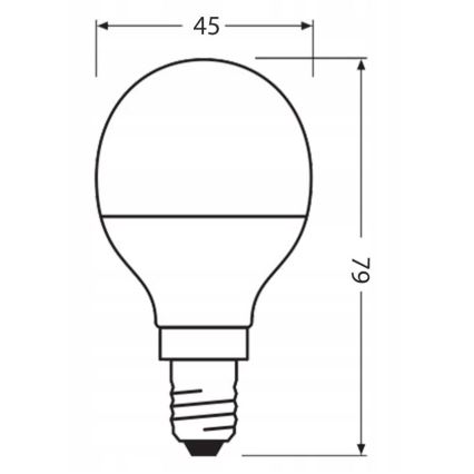 Светодиодная лампочка из переработанного пластика P45 E14/4,9W/230V 2700K - Ledvance