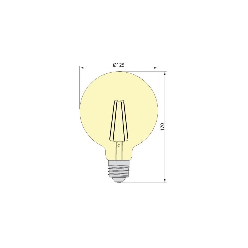 Светодиодная лампочка LEDSTAR AMBER G125 E27/8W/230V 2200K