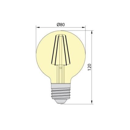 Светодиодная лампочка LEDSTAR AMBER G80 E27/8W/230V 2200K