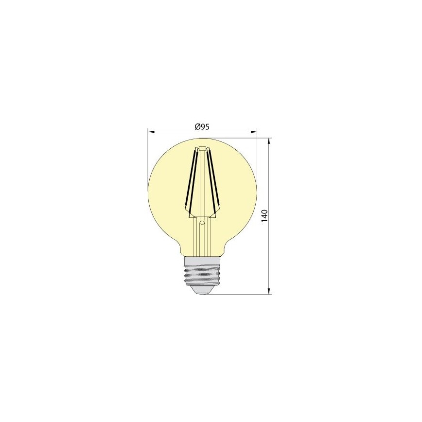 Светодиодная лампочка LEDSTAR AMBER G95 E27/8W/230V 2200K