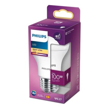 Светодиодная лампочка Philips A60 E27/13W/230V 2700K