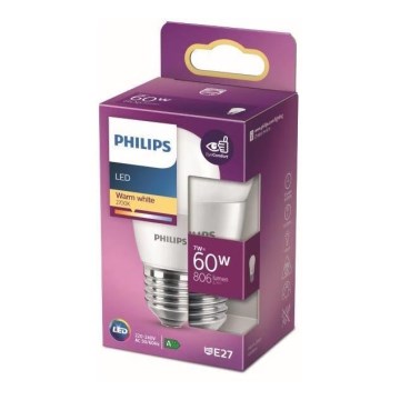 Светодиодная лампочка Philips P48 E27/7W/230V 2700K
