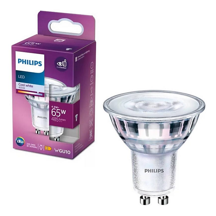 Светодиодная лампочка Philips PAR16 GU10/4,9W/230V 4000K