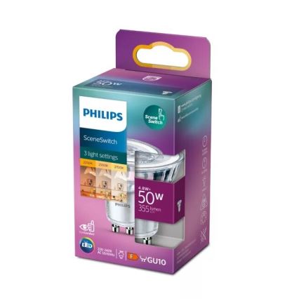 Светодиодная лампочка Philips SCENE SWITCH PAR16 GU10/4,8W/230V 2200/2500/2700K