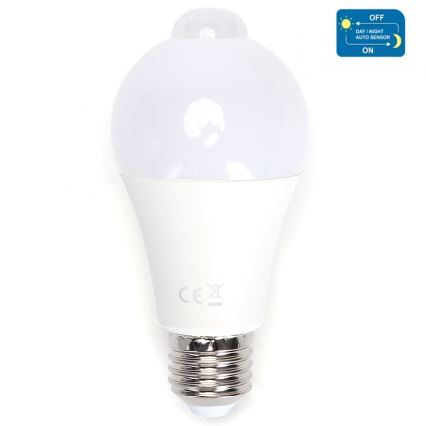 Светодиодная лампочка с датчиком движения и освещенности A60 E27/12W/230V 6500K - Aigostar
