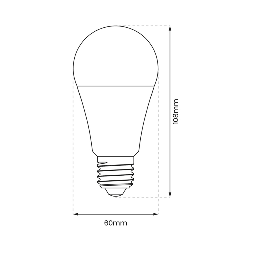 Светодиодная лампочка с регулированием яркости A60 E27/9W/230V 4000K