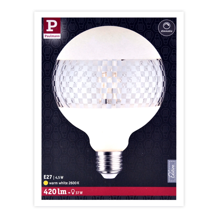Светодиодная лампочка с регулированием яркости CLASSIC G125 E27/4,5W/230V 2600K - Paulmann 28742