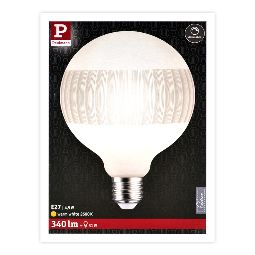 Светодиодная лампочка с регулированием яркости CLASSIC G125 E27/4,5W/230V 2600K - Paulmann 28743