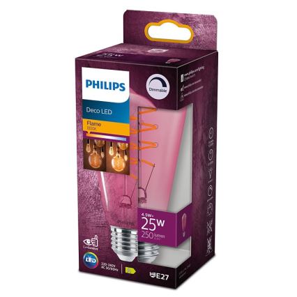 Светодиодная лампочка с регулированием яркости DECO Philips ST64 E27/4,5W/230V 1800K
