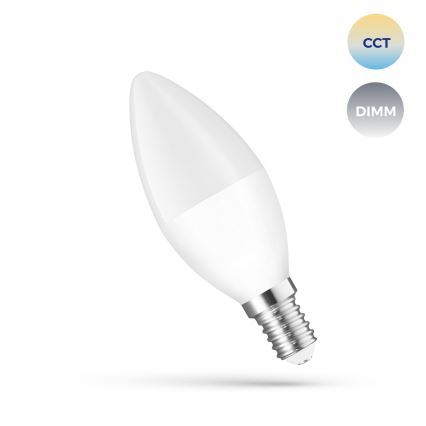 Светодиодная лампочка с регулированием яркости E14/5W/230V 2700-6500K Wi-Fi Tuya