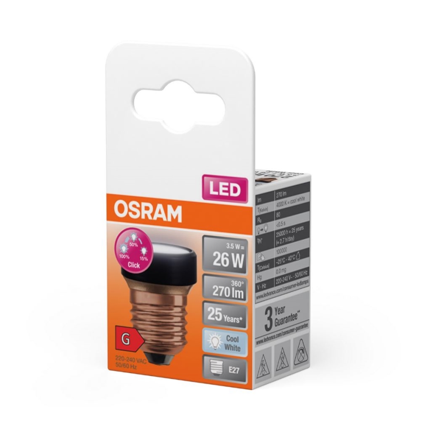 Светодиодная лампочка с регулированием яркости E27/3,5W/230V 4000K - Osram
