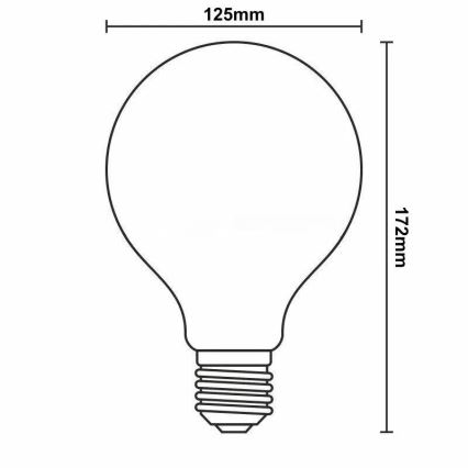 Светодиодная лампочка с регулированием яркости FILAMENT G125 E27/11W/230V 3000K