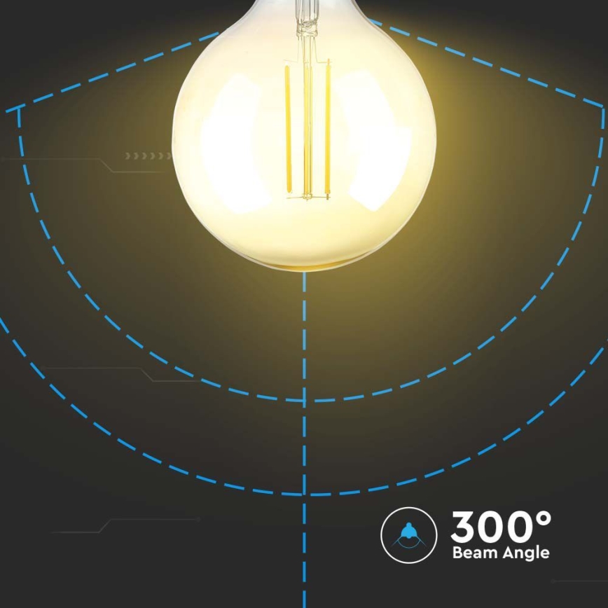 Светодиодная лампочка с регулированием яркости FILAMENT G125 E27/8W/230V 2200K