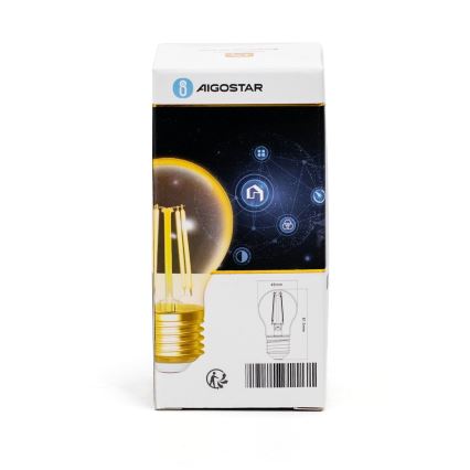 Светодиодная лампочка с регулированием яркости FILAMENT G45 E27/4,5W/230V 2700-6500K Wi-Fi - Aigostar