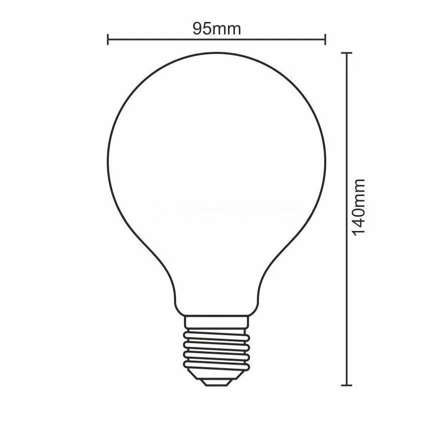 Светодиодная лампочка с регулированием яркости FILAMENT G95 E27/11W/230V 4000K