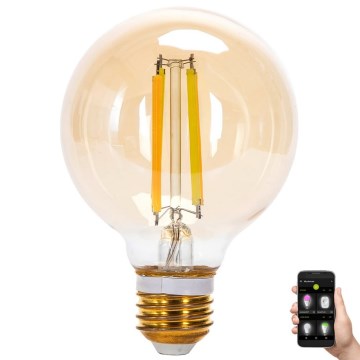 Светодиодная лампочка с регулированием яркости FILAMENT MESH Smart G80 E27/6W/230V 2700-6500K - Aigostar
