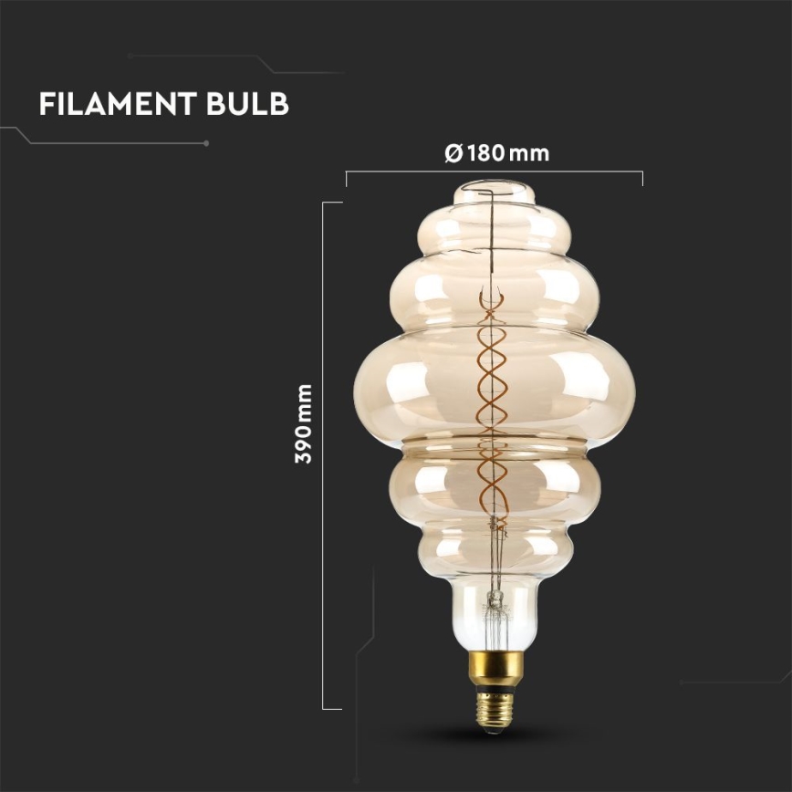 Светодиодная лампочка с регулированием яркости FILAMENT S200 E27/8W/230V 1800K